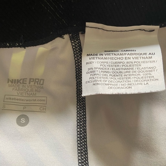 Nike Pro Dri-Fit Pink & Green Geometric Elastic Waist Capri Leggings Size Small - Picture 7 of 7